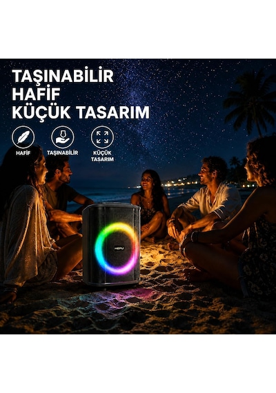 Hp-981 Partybox Bluetooth Hoparlör 6.5 Hoparlör 40w Güç Rgb Işık Tws Destekli