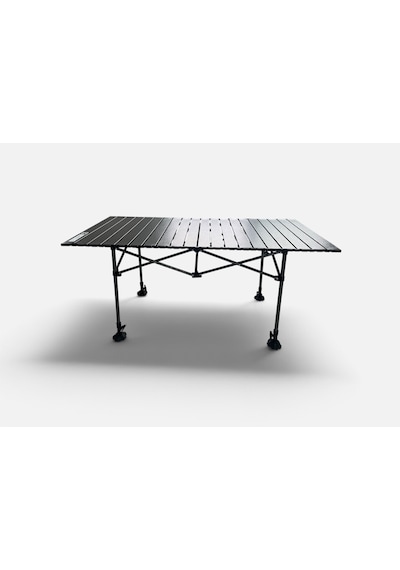 Campplus Yayla Ekstra Büyük Boy Katlanabilir Kamp Masası Teleskopik Ayaklı 120x55 Cm Gri - Siyah