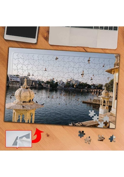 Kuşlar, Evler, Mimari Yapı 240 Parça Puzzle Yapboz Tablo-p358