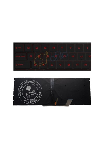 Msı Gs65 Stealth 9se-1476tr Msi Notebook Klavyesi-siyah-tr-ışıklı-kırmızı Tuş