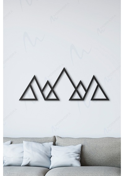Mountain Metal Duvar Tablosu - 100 Cm - Siyah