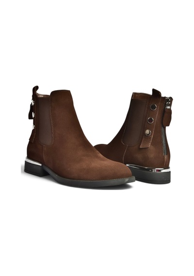 Fox Shoes Z555266661 Kahverengi Hakiki Deri Süet Kadın Bot