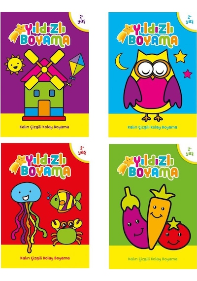 Okul Öncesi Yıldızlı Boyama Seti 4 Kitap