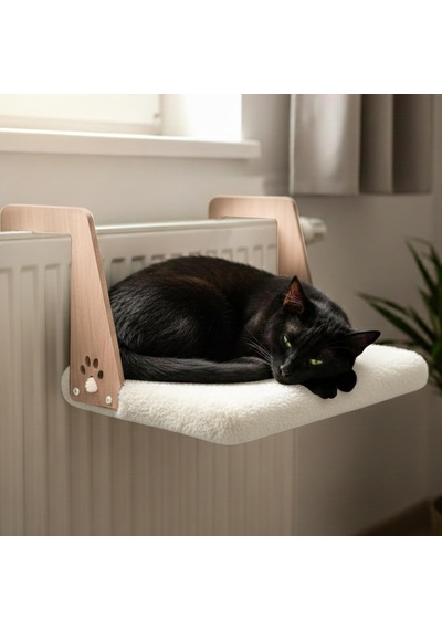Gobypet Peluş Kalorifer Petek Radyatör Yatağı Geniş Tasarım, Kedi Ve Köpek Uyumlu Beyaz