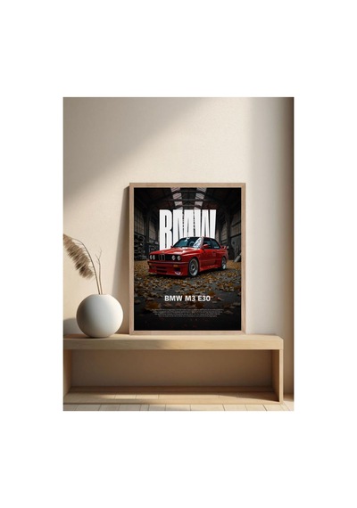 Bmw Doğal Ahşap Çerçeveli Tek Parça Dekoratif Tablo Çok Renkli - 818988204 Çok Renkli