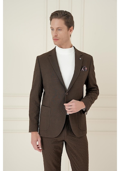 Efor C 695 Slim Fit Kakao Spor Ceket Kahverengi