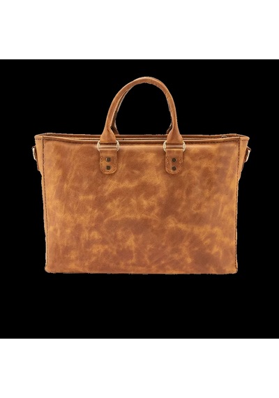 Twingold İsme Özel Askılı Cepli Evrak - Laptop Çantası - %100 Rainbow Deri - Ac09002 - Camel Camel