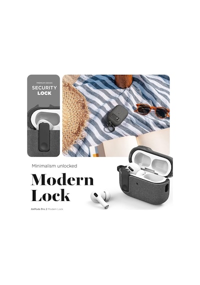 Apple Uyumlu AirPods 4. Nesil İle Kılıf Standlı Kilitli Tpu Premium Matte Trip Case Koyu Gri