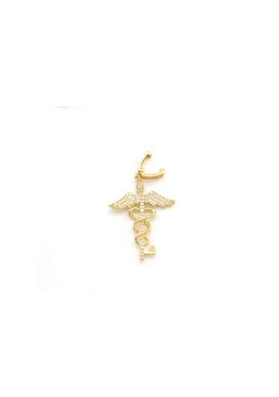 Ajda Charm Çelik Altın Kaplama Kadın Taşlı Melek Model-chr-127 Gold