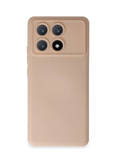 Jenerik Xiaomi Poco X6 Pro Kılıf Nano İçi Kadife Silikon - Pudra