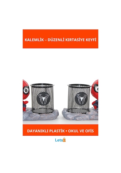 Spiderman Tasarımlı Dayanıklı Kalemlik Okul Ve Ofis Kullanımı İçin Çok Renkli