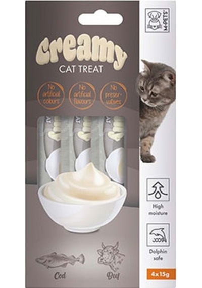 M-pets Morina Balıklı Ve Biftekli Krema Kedi Ödül Maması 4x15 Gr 244-30034.01