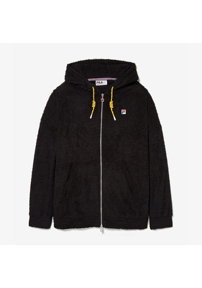 Siyah Fila Kapşonlu Sweatshirt Terry Fabric Lu411124 Siyah