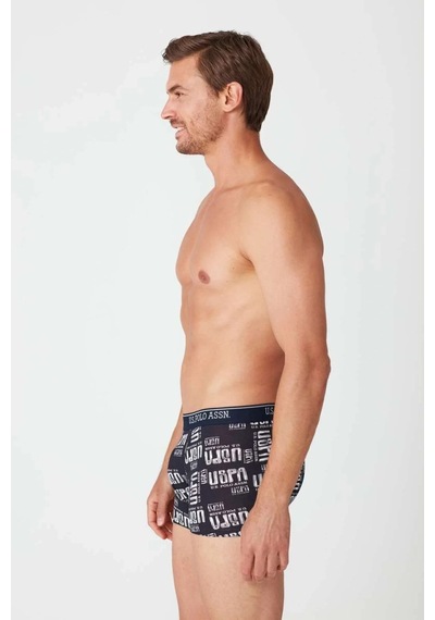 U.S. Polo Assn. Erkek Lacivert Baskılı Tekli Boxer Lacivert