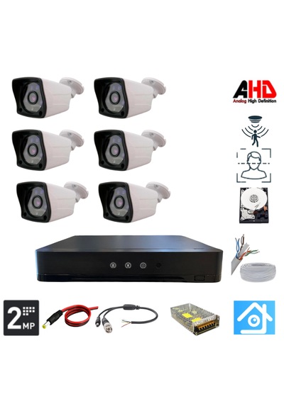 Arna 6 Dış Kameralı 2mp 1080p 3.6 Mm 1 Tb Hdd Güvenlik Seti