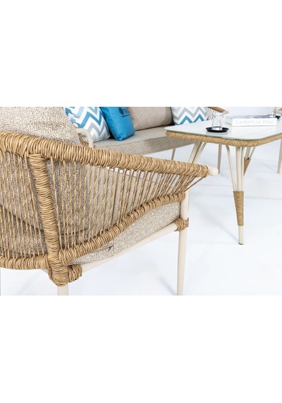 Aqua Midi Bahçe Balkon Oturma Grubu Krem