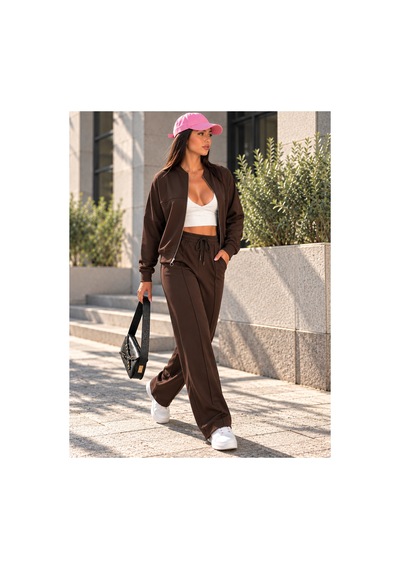 Gugus Kadın Fermuarlı Kolej Yaka Aysho Model Bol Paça Wide Leg Eşofman Takımı Kahverengi Gugus Kadın Fermuarlı Kolej Yaka Aysho Model Bol Paça Wide Leg Eşofman Takımı Kahverengi