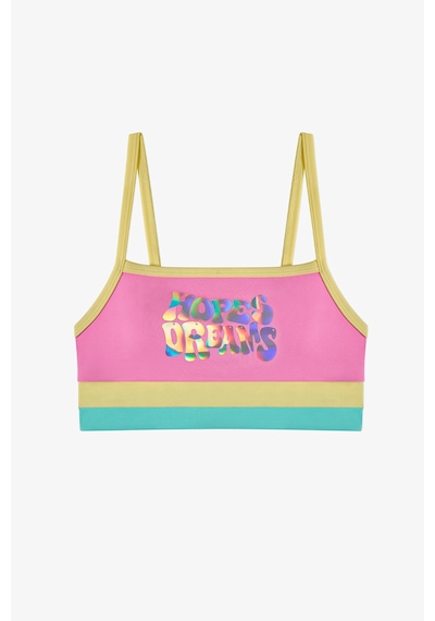 Penti Kız Çocuk Açık Pembe Beauty Halter Hologram Desenli Bikini Takımı
