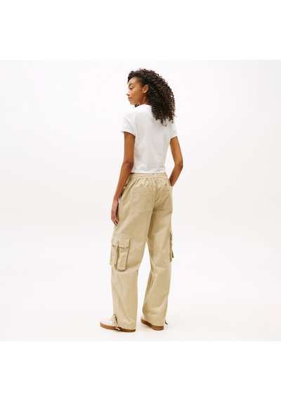 Tommy Hilfiger Loose Cargo Kadın Krem Pantolon Dw0dw20995 Krem
