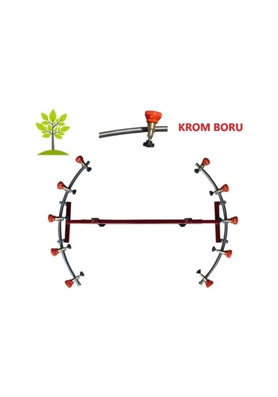 Tarım Garaj 5+5 Başlıklı Hilal Tip İlaçlama Makina Aparatı Krom Boru