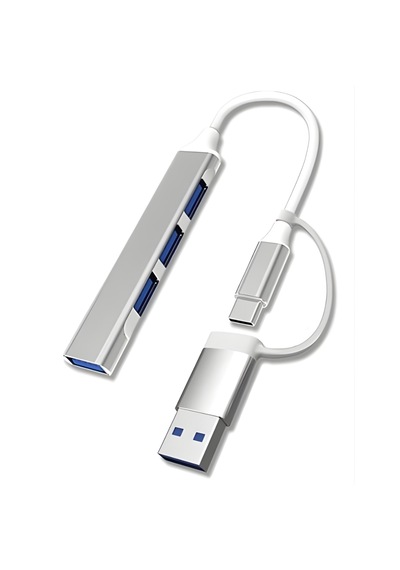 Alfais 6033 Usb 3.0 Type C Hub 4 Port Çoklayıcı Çoğaltıcı Çevirici Dönüştürücü Adaptör