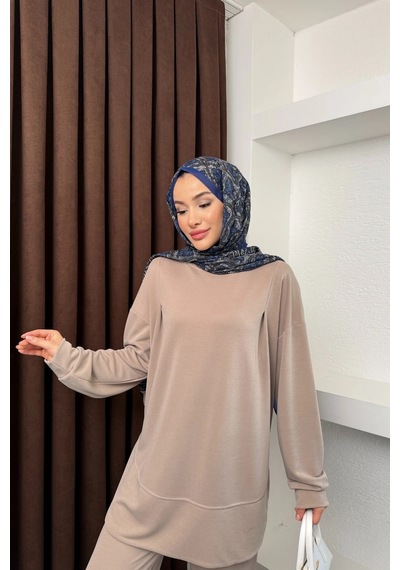 Mihran Butik Kalina Model İthal Pike Kumaş Cep Detaylı Kadın Takım Taş