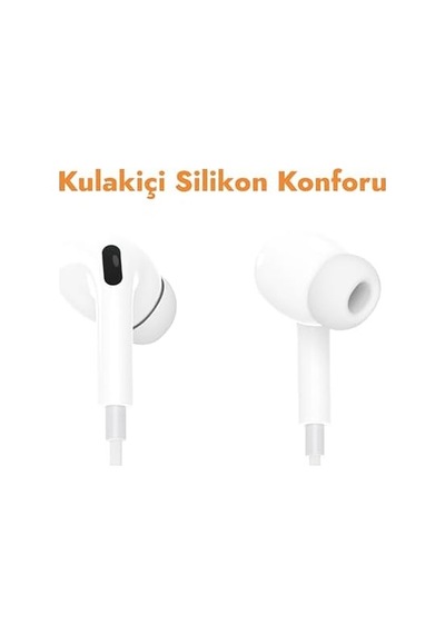 Silikonlu Mikrofonlu Kablolu Type-c Kulaklık Konforlu Kullanım, Net Ses