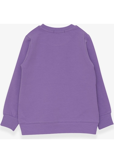 Breeze Kız Çocuk Sweatshirt Pullu Kız Baskılı 3-8 Yaş, Lila-lila Lila