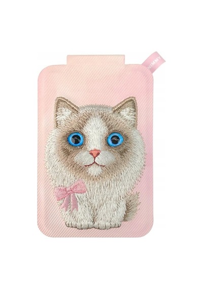 Magsafe Kartlık Stand Takip Eden Gözler 3d Nakışlı Kurdeleli Pink Ragdoll Detaylı - Big Eyes