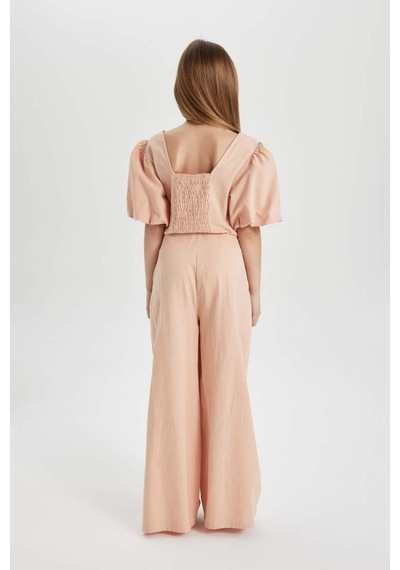 Defacto C0448a8 Ss Wide Leg Geniş Paça Pamuklu Pantolon C0448A8-R5012 Somon