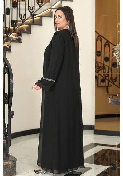 Raika Moda Sultan Büyük Beden Tesettür Abiye Siyah