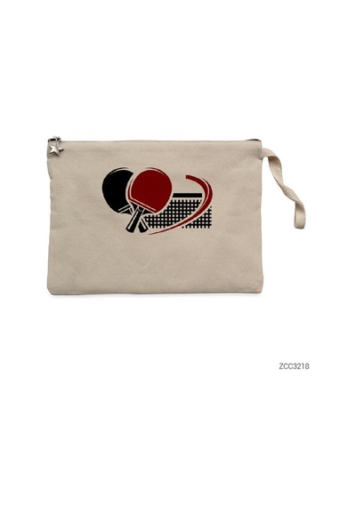 Zepplin Giyim Masa Tenisi Clutch Astarlı Cüzdan / El Çantası Krem