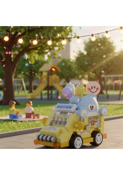 Mey İthalat Lz-8639 Balon Arabası 160 Parça Block Oyuncak-mini Poşet