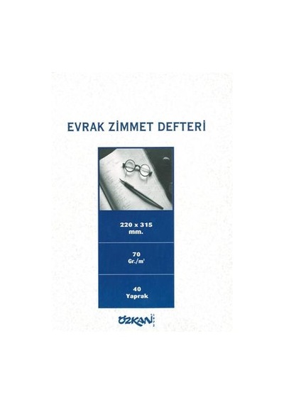 Evrak Zimmet Defteri 40 Yap. Karton Kapak Özkan
