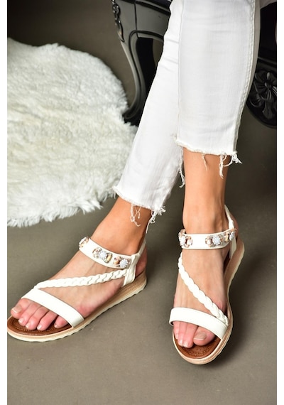 Fox Shoes M258313409 Beyaz Kadın Sandalet
