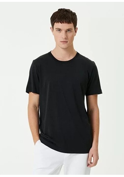 Veraura Lifestyle Unisex Basic Bisiklet Yaka Regular T-shirt - Siyah