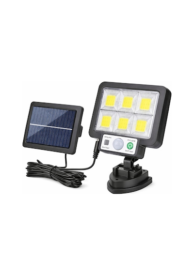 Solar Hareket Sensörlü Duvar Lambası 3 Modlu Led Bahçe Aydınlatma Dış Mekan Su Geçirmez Panel Siyah