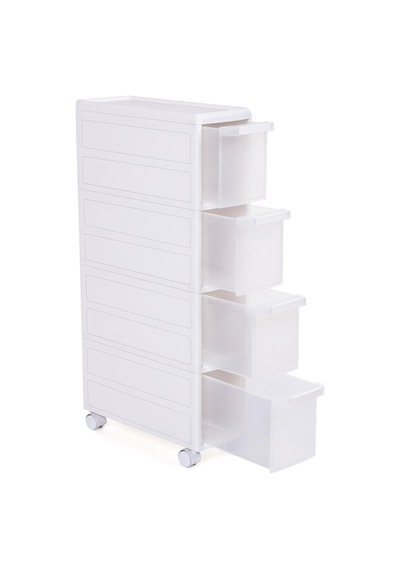 Songmıcs 4 Çekmeceli Raf, 4 Katlı 2 Ayrı Parça Kullanım, Mutfak Rafı Banyo Raf Standı Tekerlekli Niş Raf 84,5 Cm Diğer