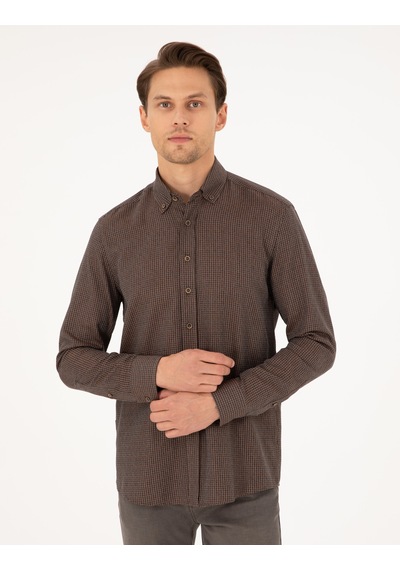 Pierre Cardin Erkek Kahverengi Gömlek Desenli 50292248-vr029 Kahverengi