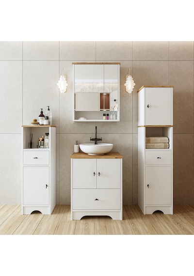 Lavabolu Banyo Dolabı Mat Beyaz Mdf 60 Cm Çekmeceli Banyo Dolabı Atlantik Çam - Beyaz Lavabolu Banyo Dolabı Mat Beyaz Mdf 60 Cm Çekmeceli Banyo Dolabı Atlantik Çam - Beyaz