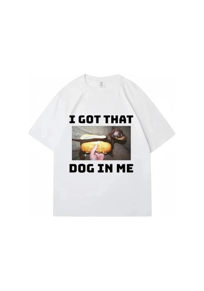 Startmore Beyaz Gündelik Benimdeki Köpek Aldım Meme Komik Köpek Mizah Grafik Vinta Beyaz