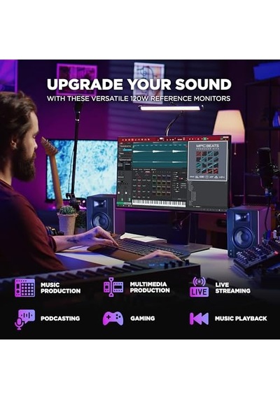 Ayrex M-audıo Bx4-4.5" Stüdyo Monitörleri, Hd Pc Hoparlörleri, Müzik Prodüksiyon Yazılımı İle Kayıt Ve Multimed