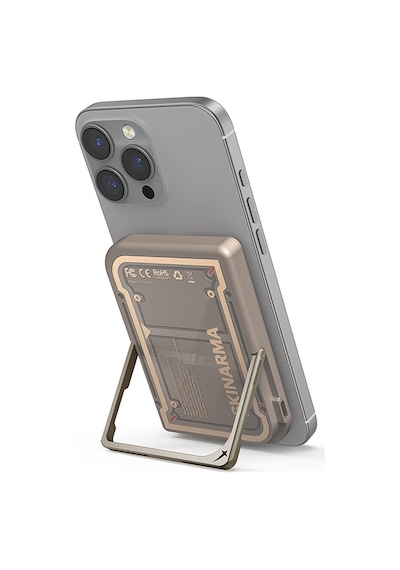 Skinarma Nexus Mecha Kablosuz Powerbank Ve Pd Hızlı Şarj Özellikli Metal Standlı 20w 5000mah Gold