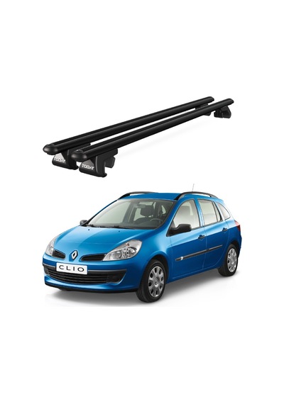 Venüs Renault Clio Sport Tourer 2005-2012 Uyumlu Siyah Ara Atkı Port Bagaj Tavan Barı
