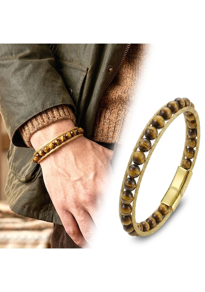 Moncuk Design Çelik Halat Ve Titanyum Kilitli Kaplangözü Erkek Bileklik 33512b2dh11 Kahverengi