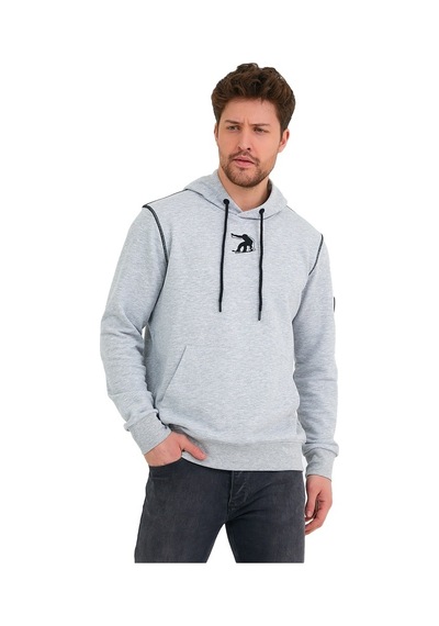 Adams Snowboard Nakış Logo Baskılı Gri Sweatshirt