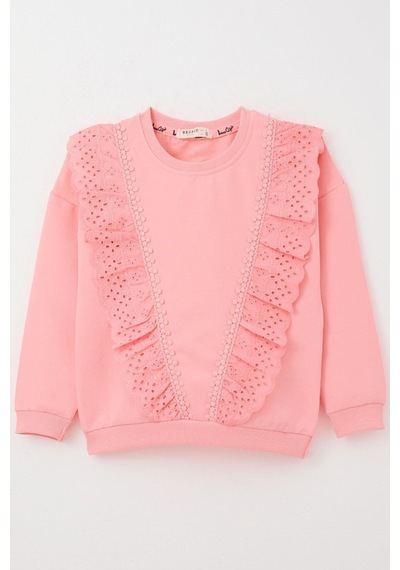 Breeze Kız Çocuk Sweatshirt Güpürlü 1.5-5 Yaş, Pembe