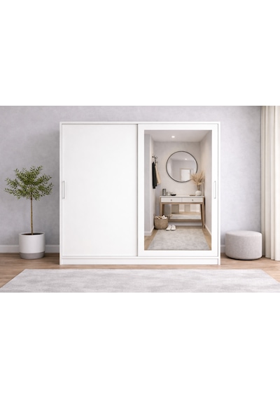 Vigor Tamamı Mdf Sürgülü Portmanto Vestiyer Ayakkabılık Beyaz 160 Cm