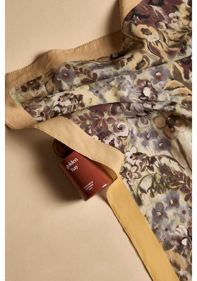 Defacto Manuka X Defacto Kadın Çiçek Desenli Pamuklu Bandana H9063ax26smbe18 Mavi-be18