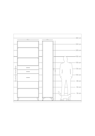Arges Dolap 4 Raflı 3 Çekmeceli 88x30x243 Çam-çam Atlas Çam